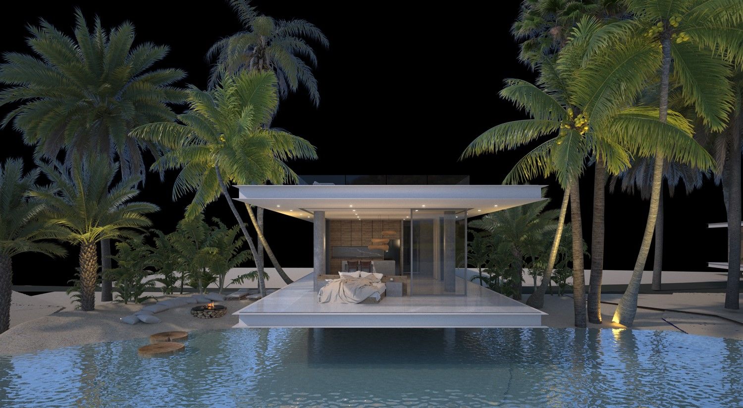 Luxury 3+1 bungalows with their own private artificial beaches