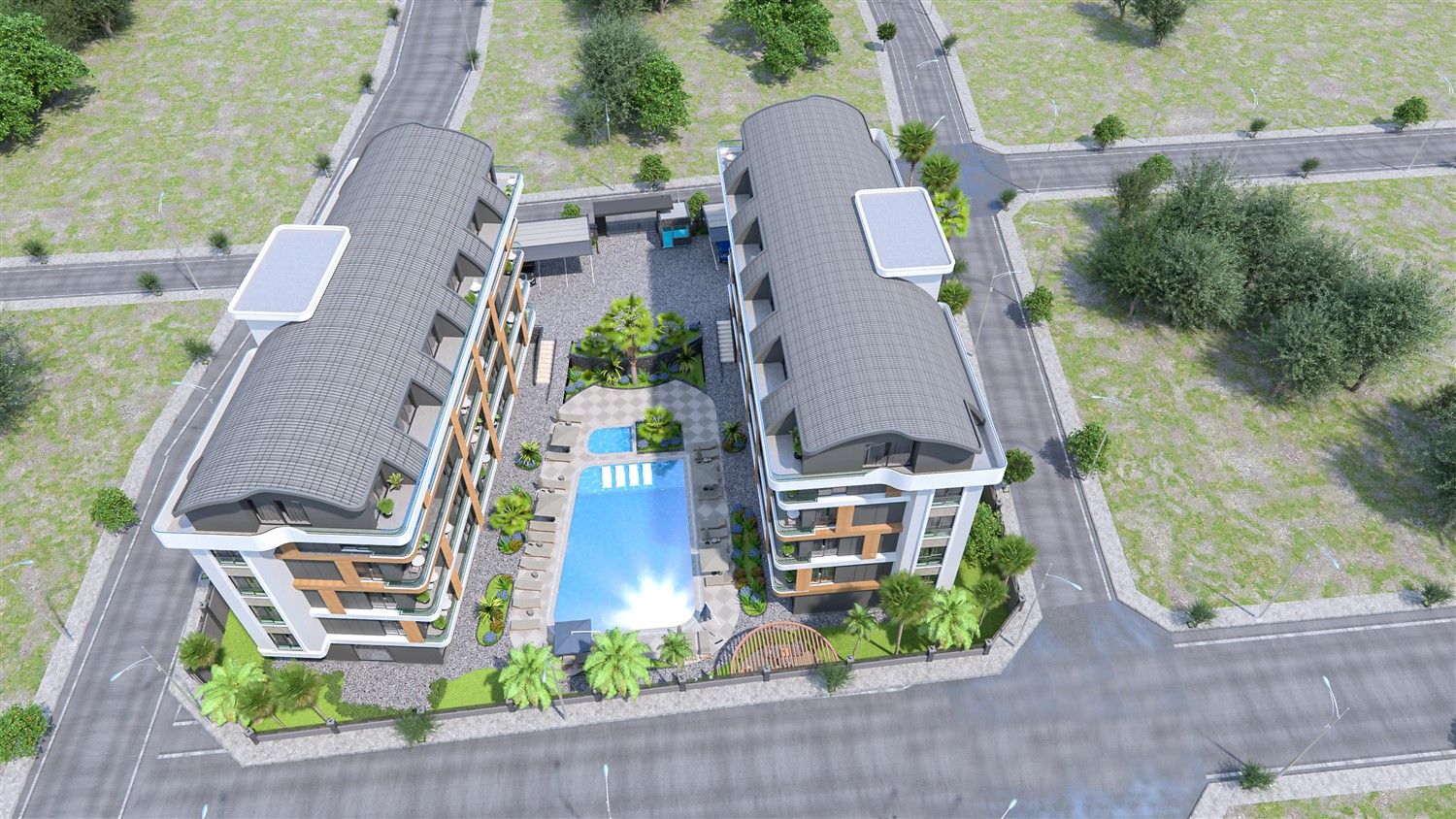 New residential complex project with infrastructure in Oba district