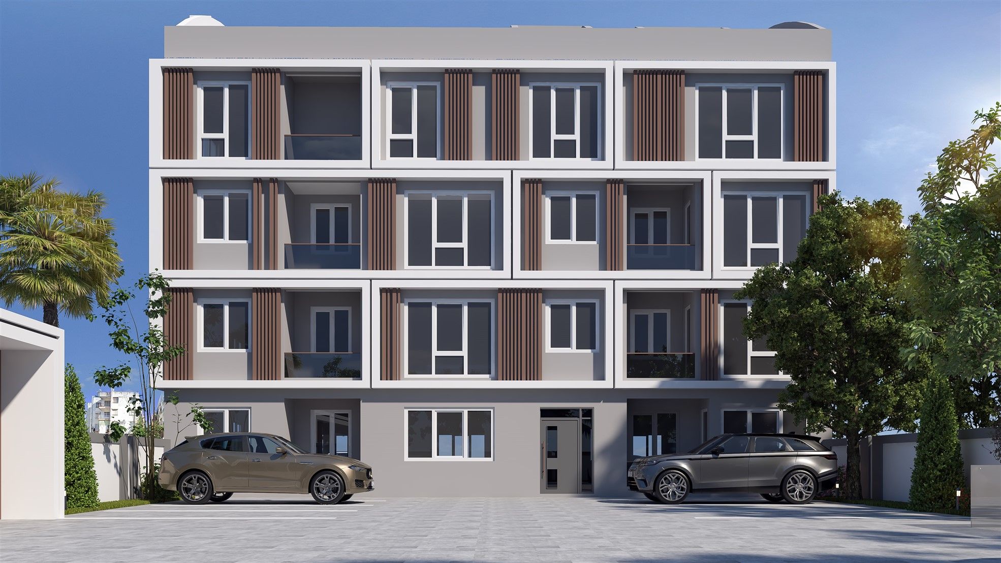 Duplex apartments under construction in Muratpasa district