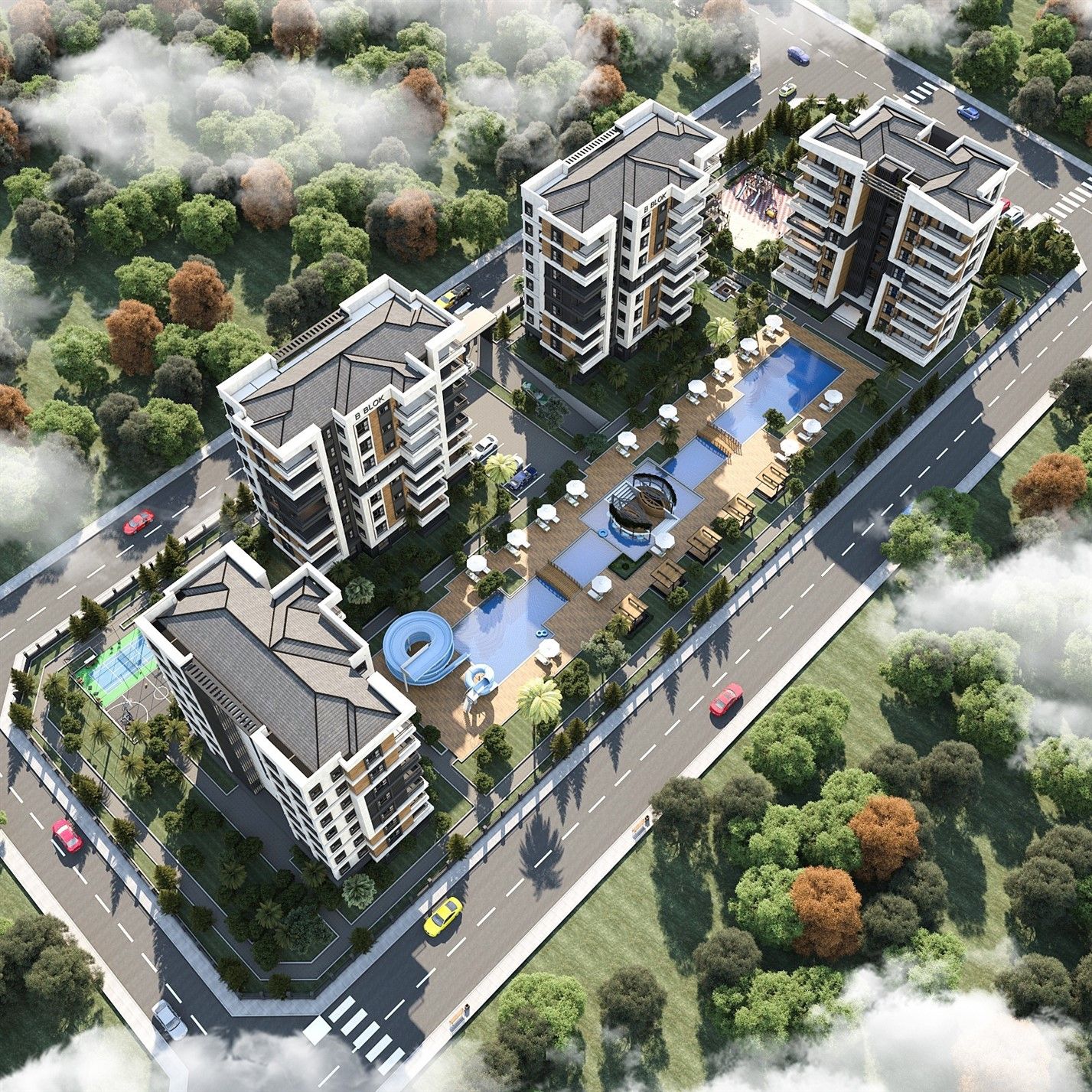 Elite residential complex under construction in a rapidly developing district