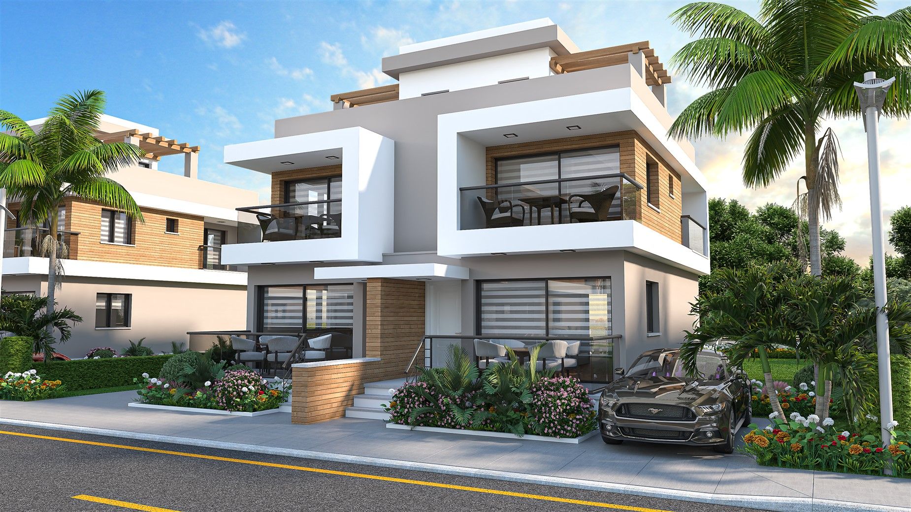 Project of twin villas and elegant apartments in Northern Cyprus