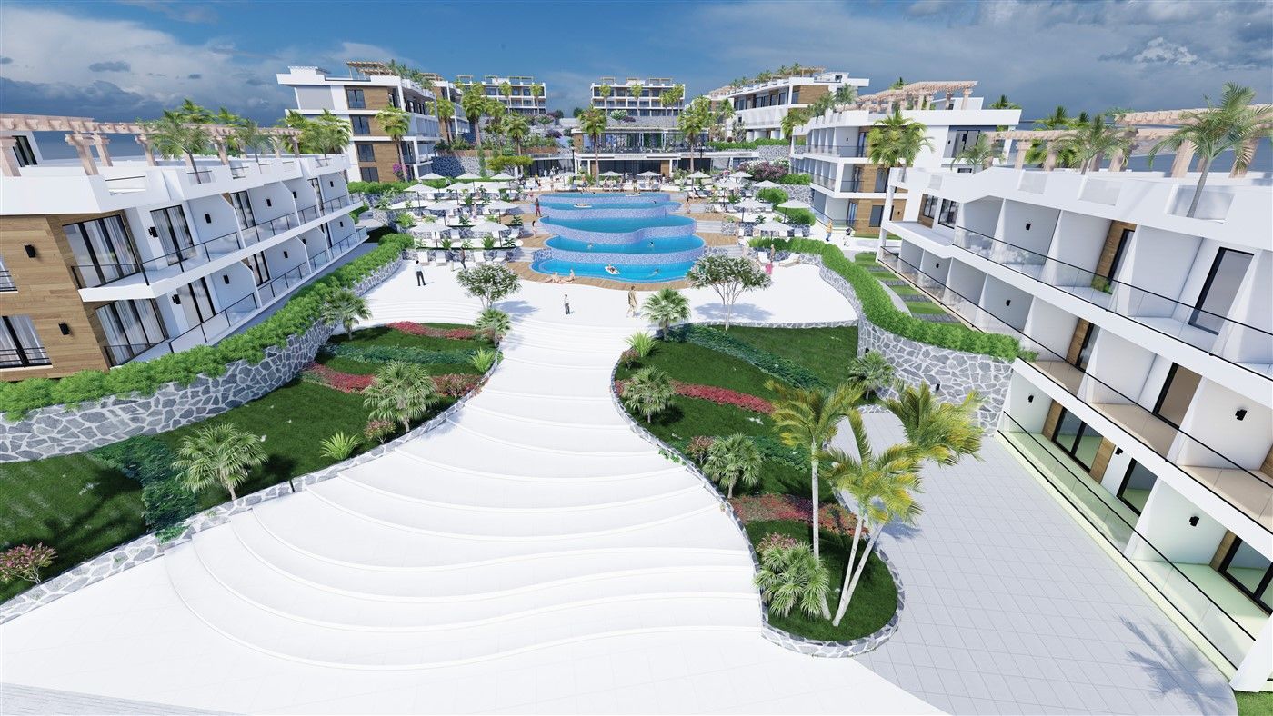 New apartments and semi-detached villas in Esentepe, 100 m from the beach