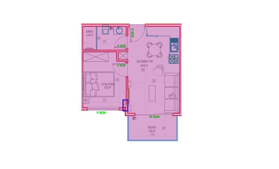 Apartment 1+1 in residential complex at the final stage of construction