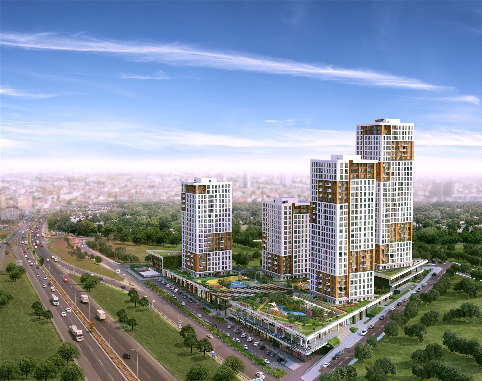 New apartments in a residence with a large territory - Esenyurt, Istanbul