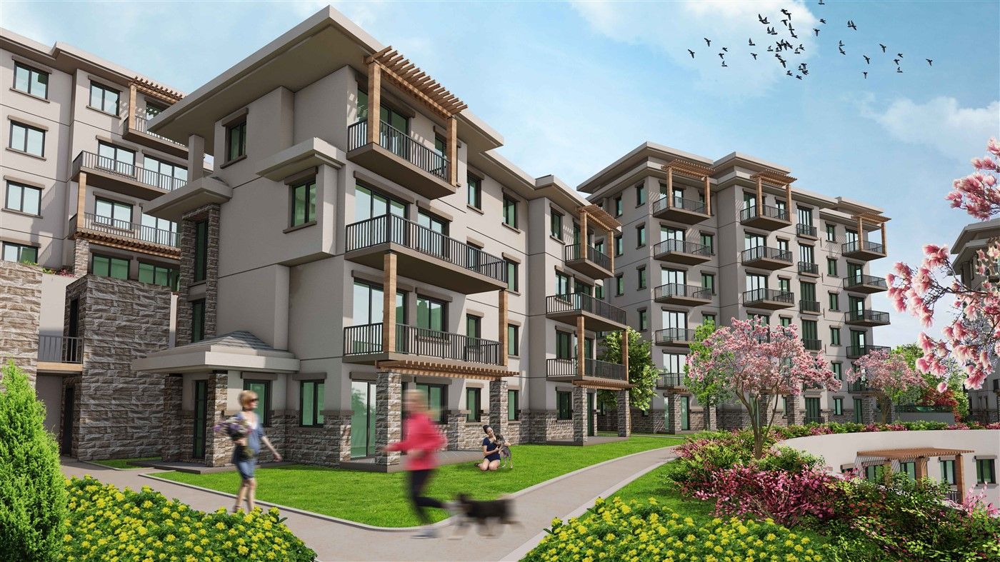 Ready for living apartments in a large-scale residential complex