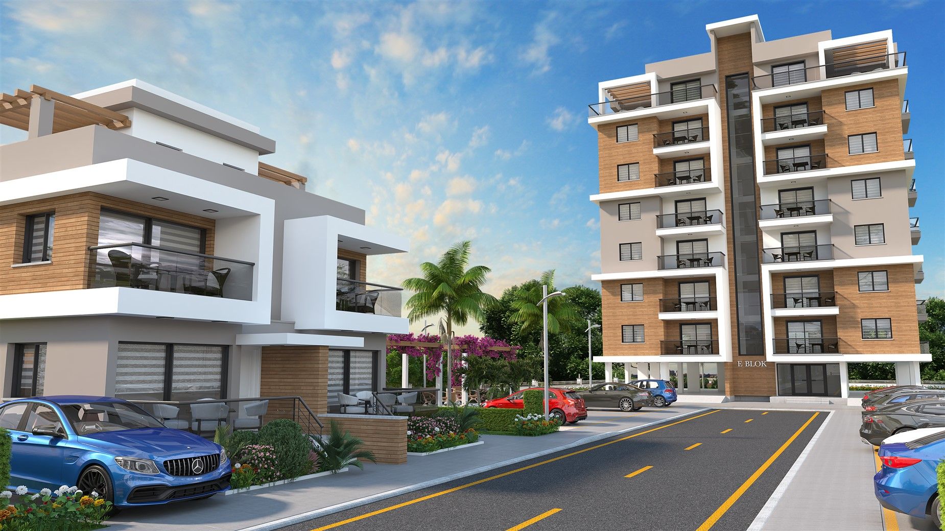 Project of twin villas and elegant apartments in Northern Cyprus