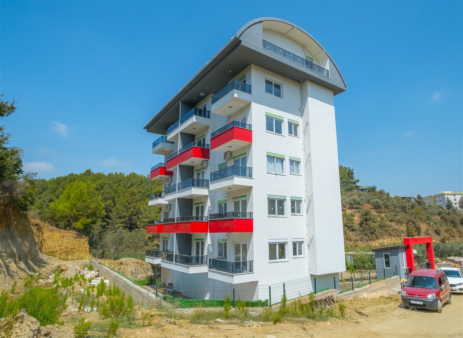 New furnished apartment, residence with infrastructure in Avsallar