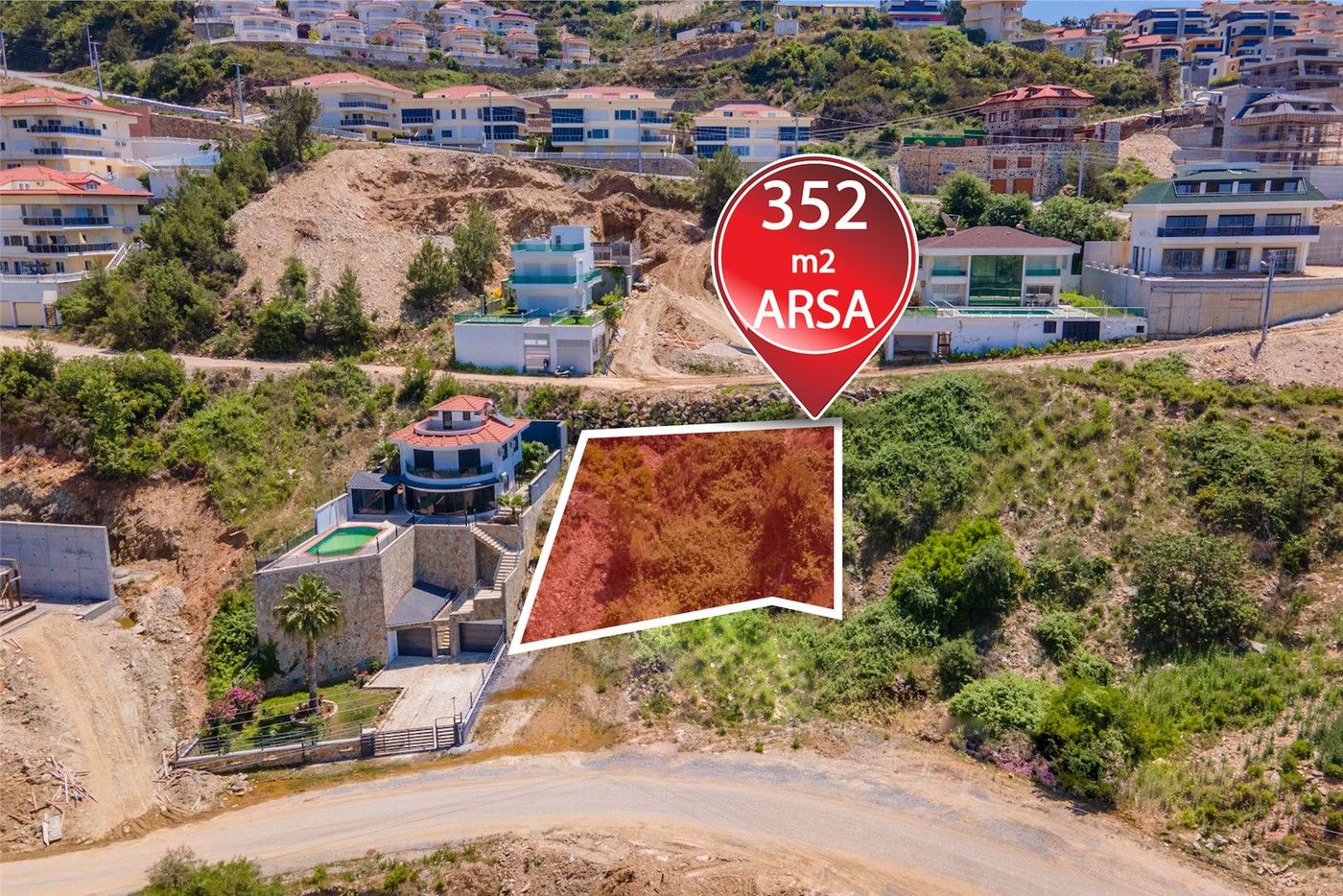 Sea view land with for villa construction