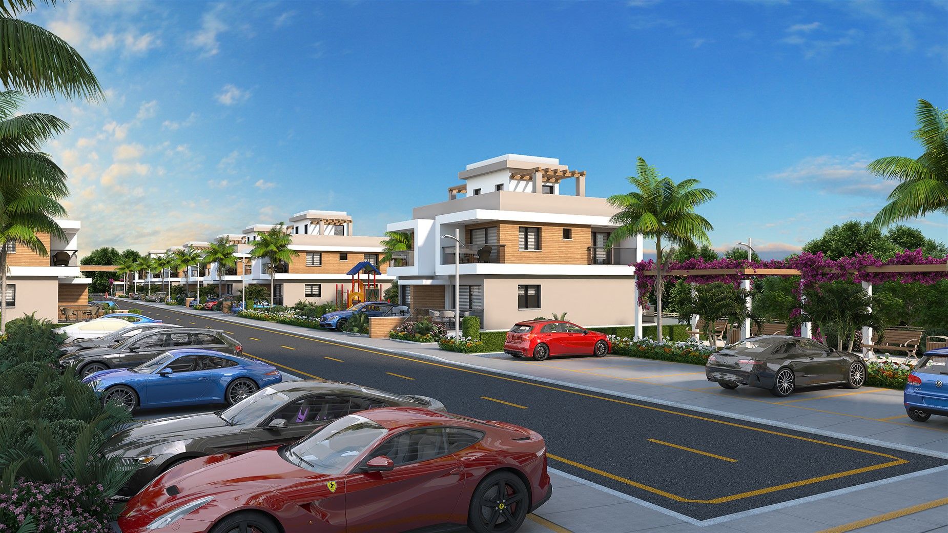 Project of twin villas and elegant apartments in Northern Cyprus