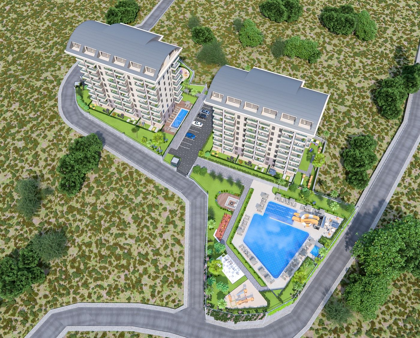 New residential complex project with hotel infrastructure in Payallar