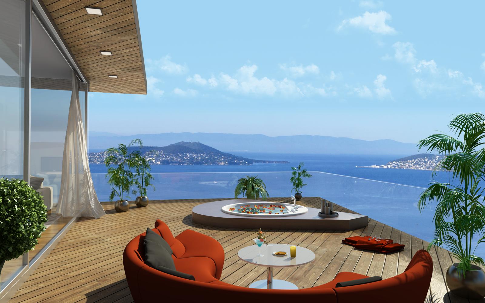 Ready for living apartments overlooking the Sea of Marmara