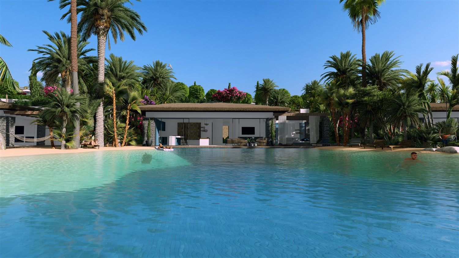 Luxurious 4-bedroom beach villa with private pools and beach