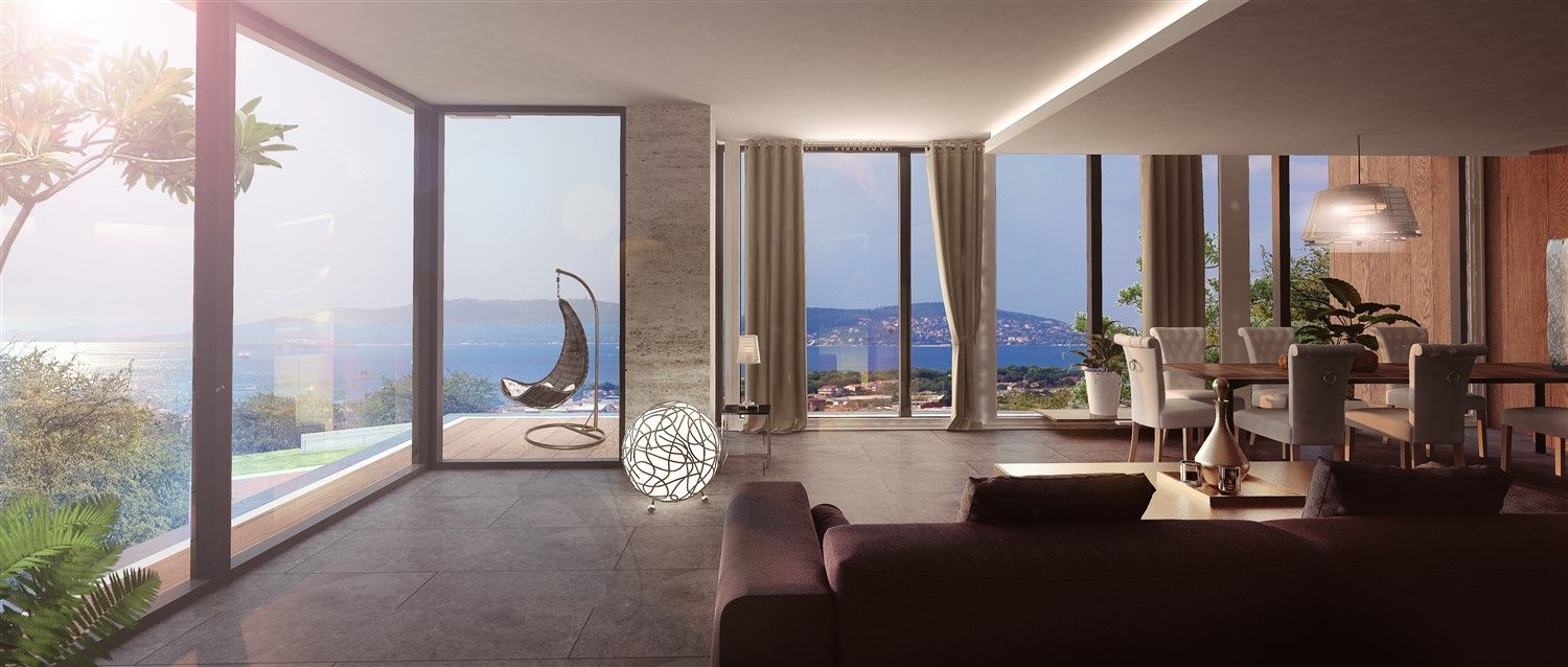 Luxury apartments overlooking the Bosphorus in a good location