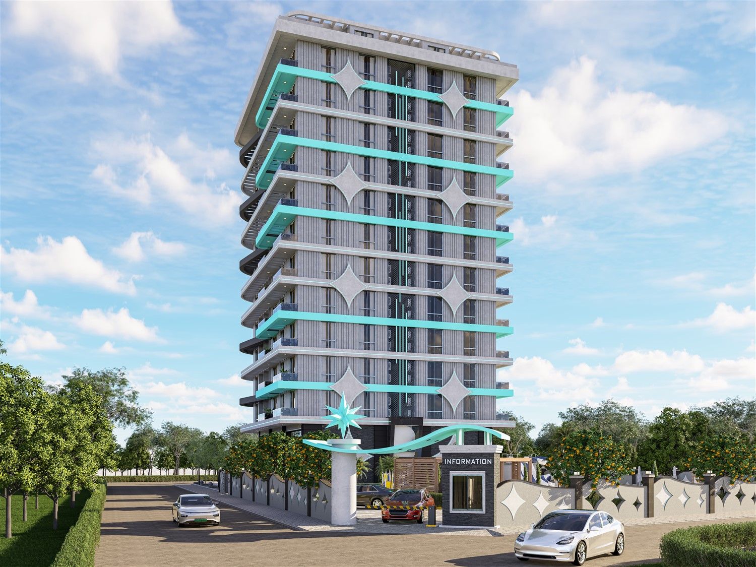 New business class residential complex in modern Mahmutlar district