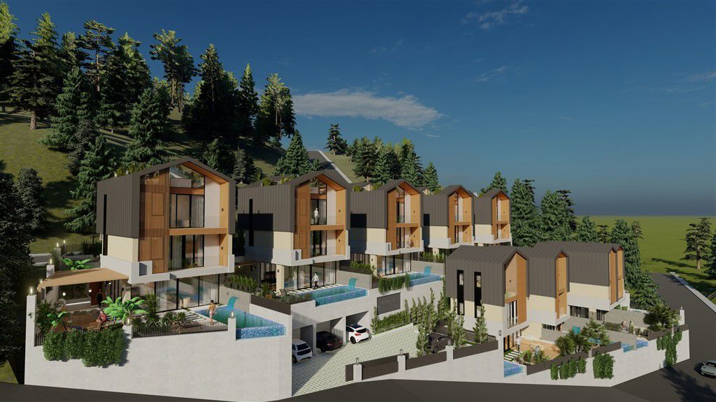 Stylish villas under construction in Tepe - Alanya