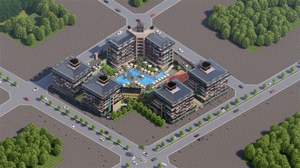 Large-scale premium complex, 100 m from sandy beaches and azure sea