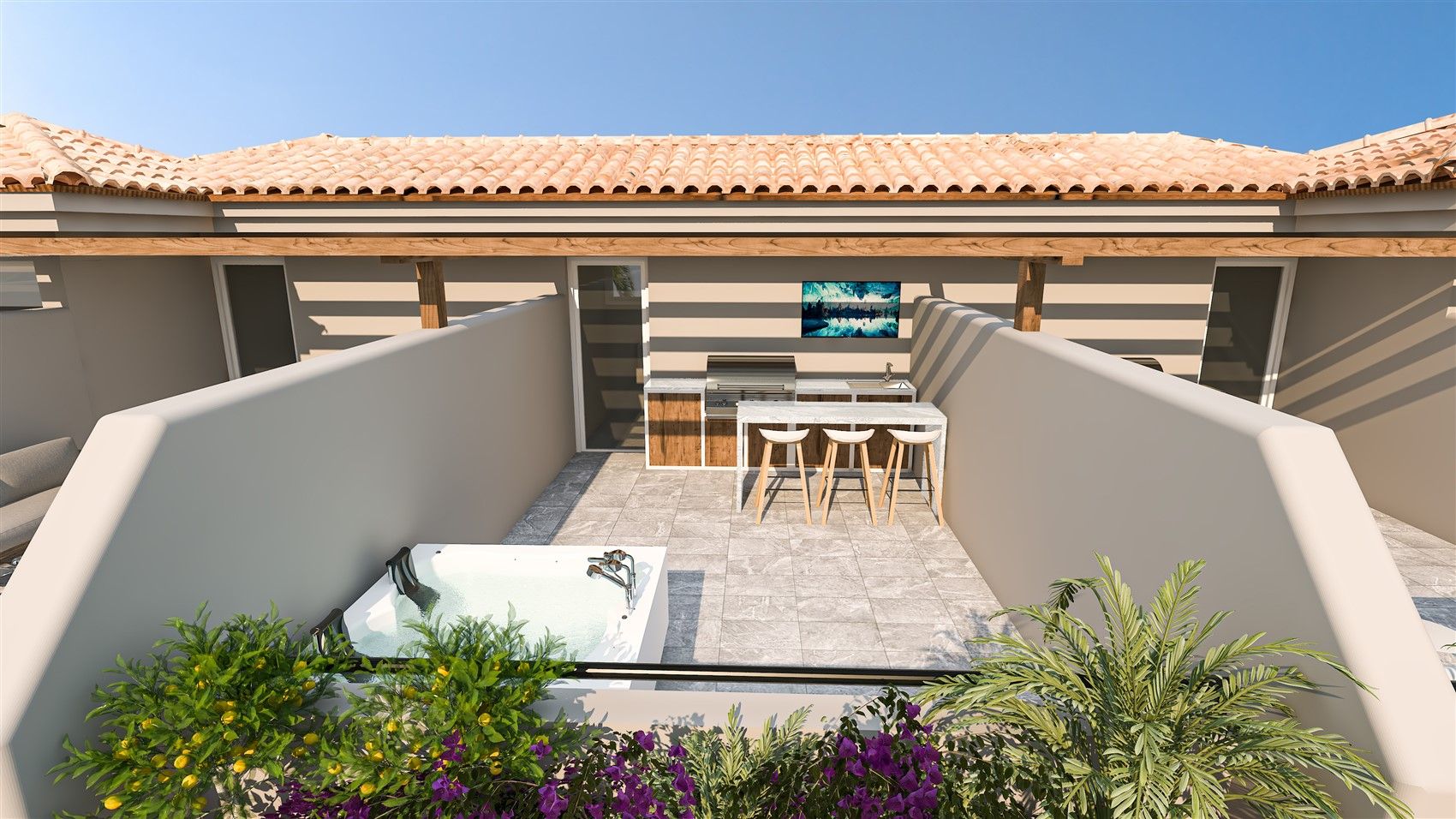 The residential project on a sea coast in the picturesque area of Esentepe