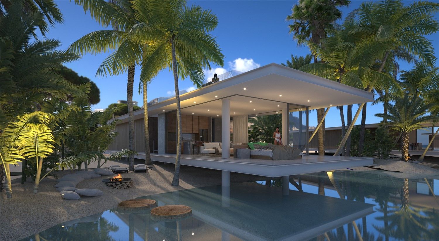 Luxury 3+1 bungalows with their own private artificial beaches