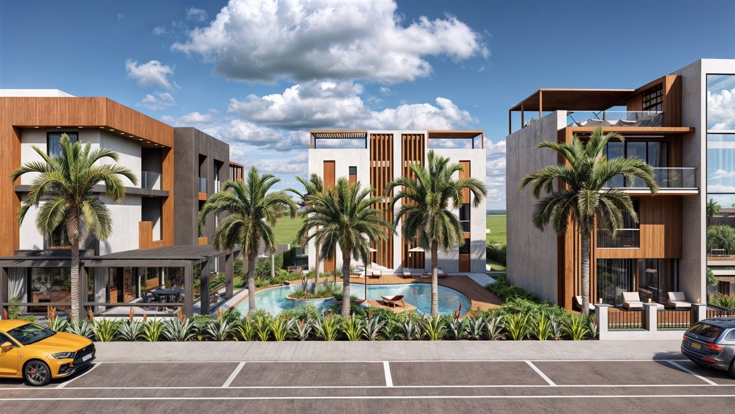 New twin villas in a cozy residential complex