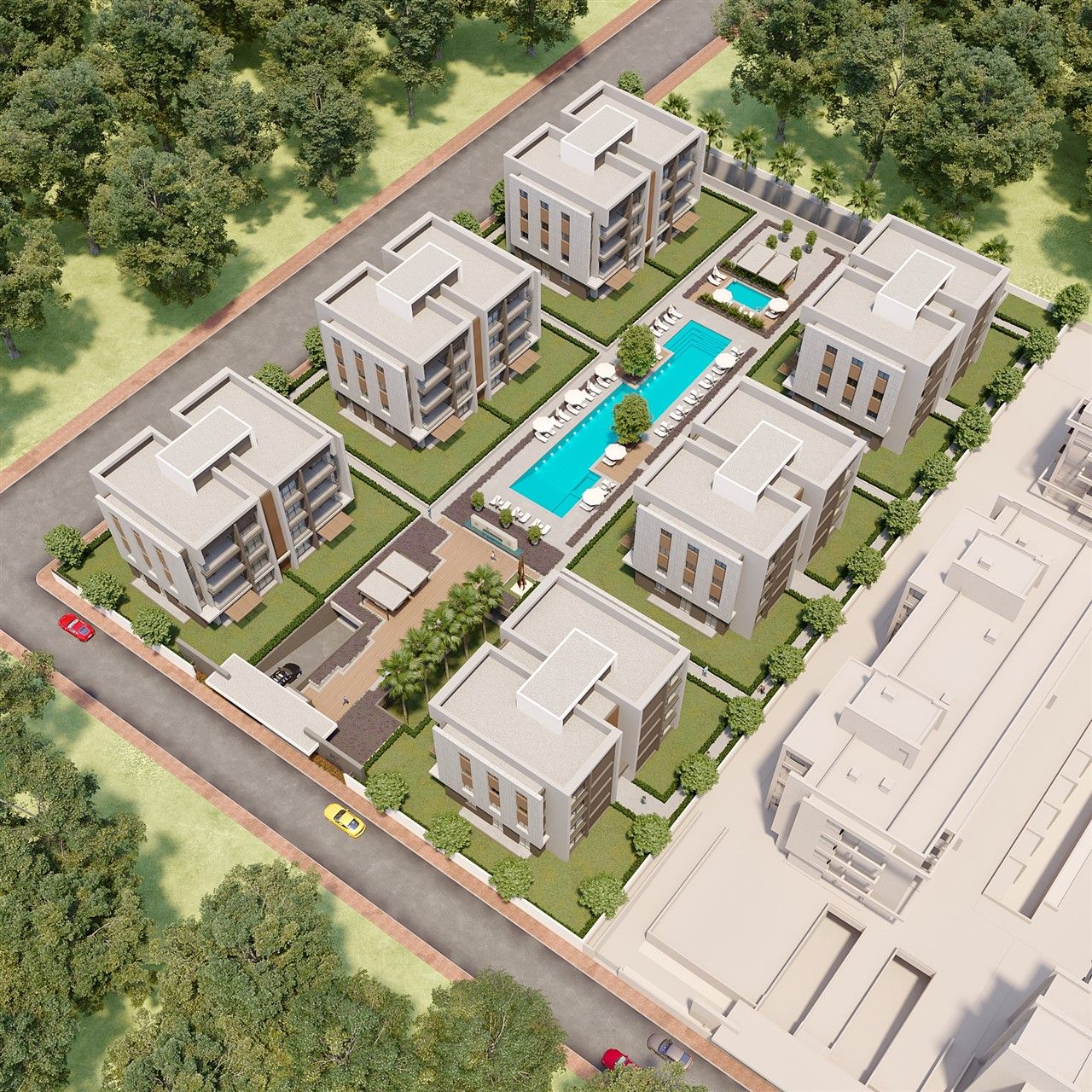 Apartments at the final stage of construction in Antalya, Konyaalti district