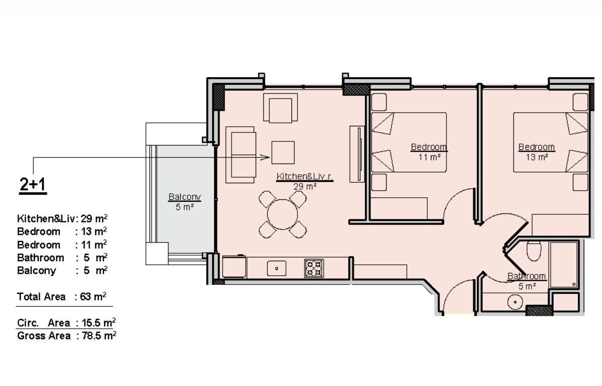 Apartment 2+1 in a grand complex at the final stage of construction