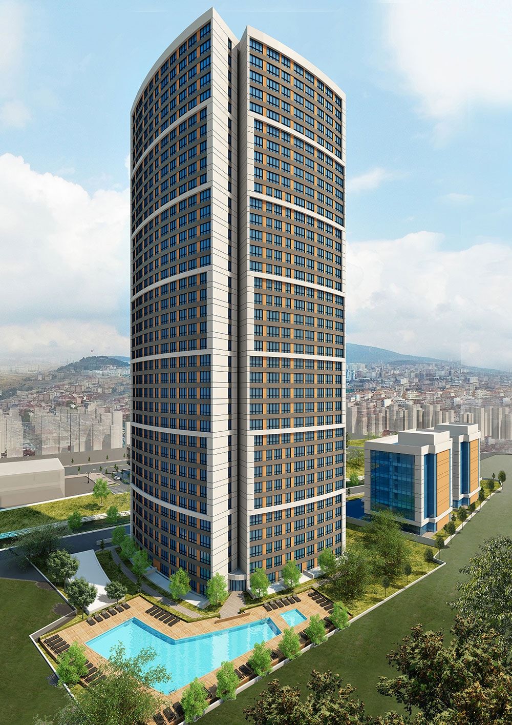 New 1+1 apartments in a stylish skyscraper in Maltepe district