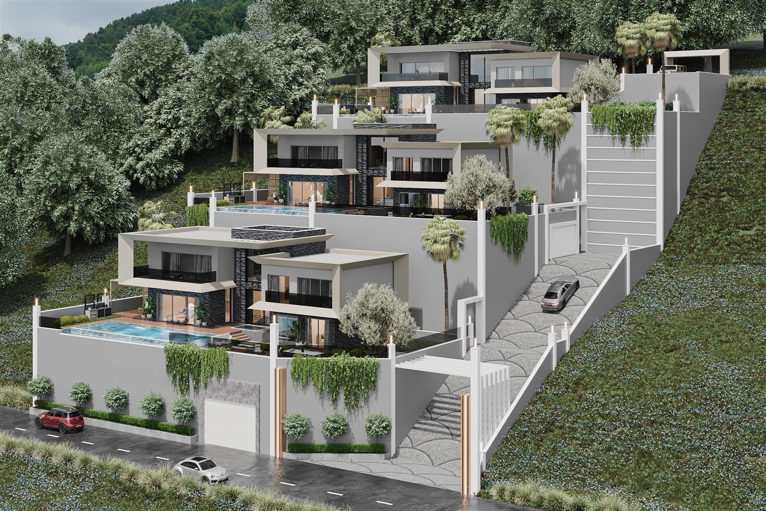 Luxury villa project in the most beautiful location of Alanya - Tepe district