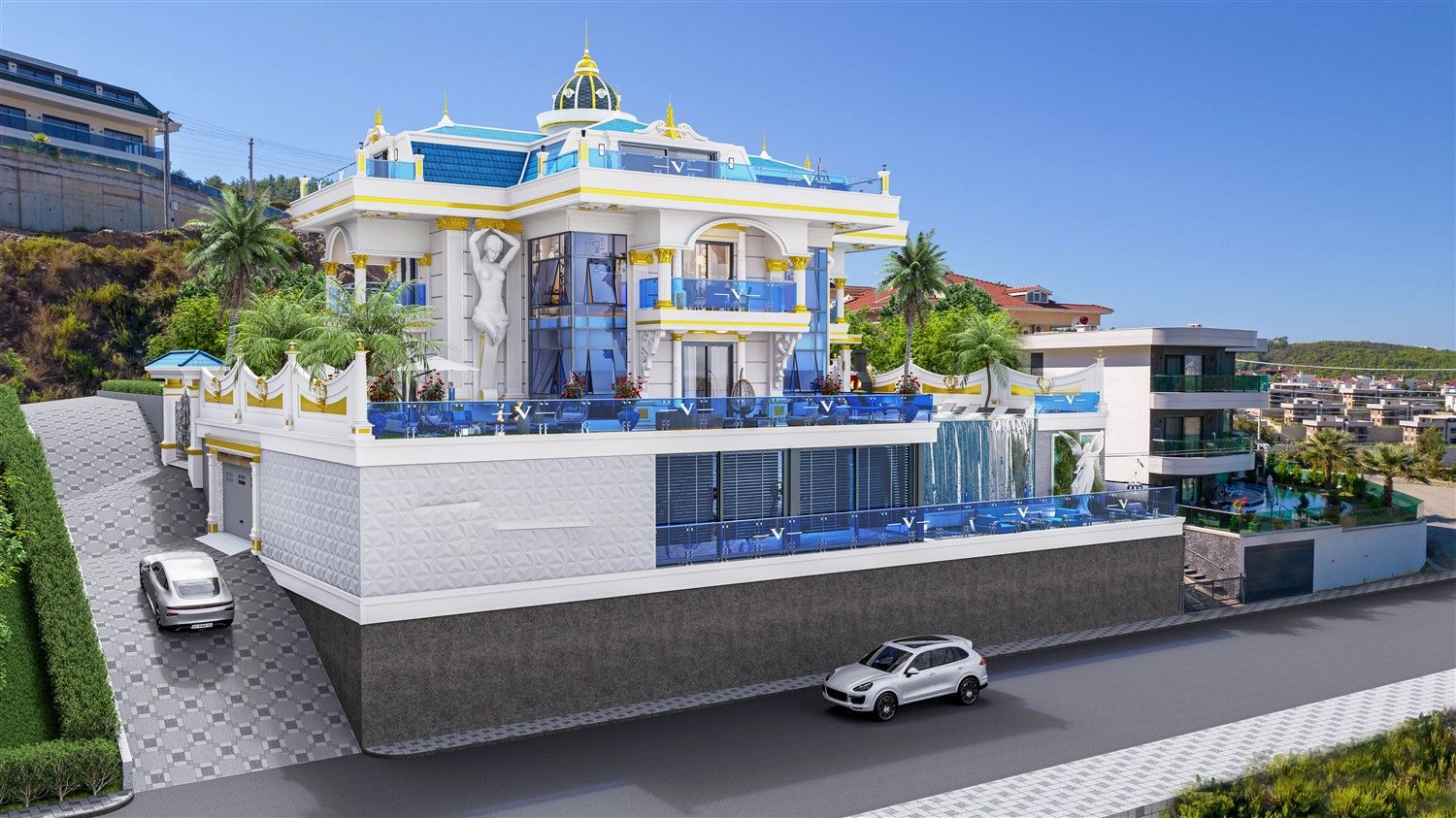 Private 6+1 luxury villa under construction in Kargicak