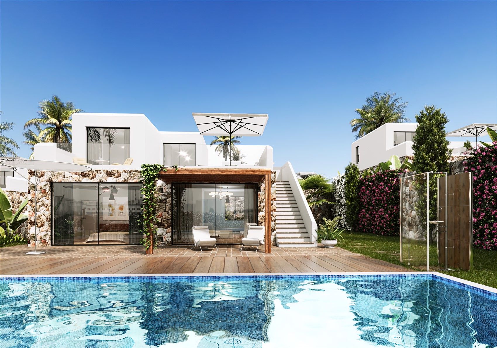 Elegant villas in 100 m from the sandy beach