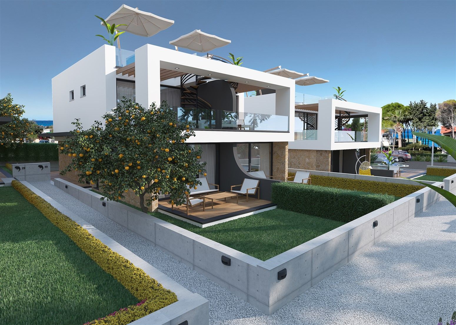 Luxury project of villas in the city center