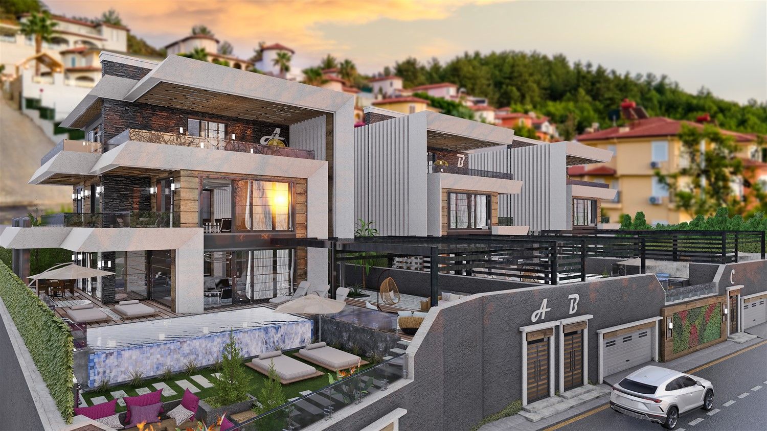 Premium villa project under construction in Kargicak district