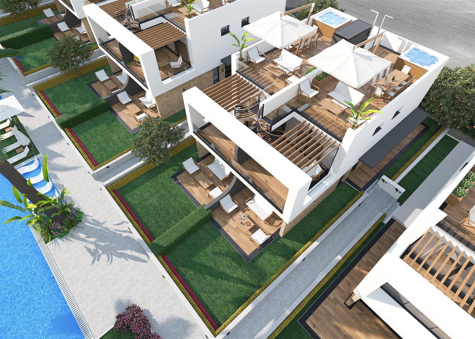 Luxury project of villas in the city center