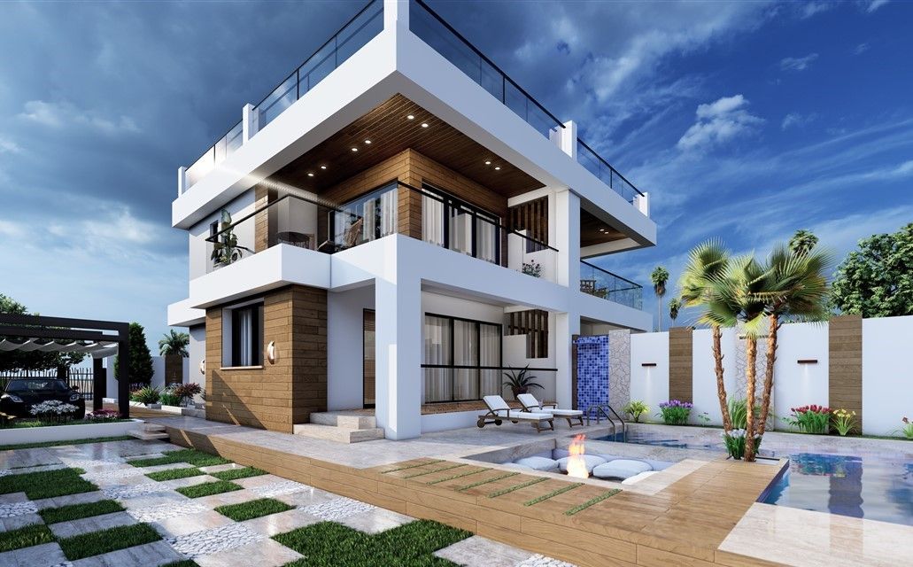 Villas of various types in a new project at the seaside, Northern Cyprus