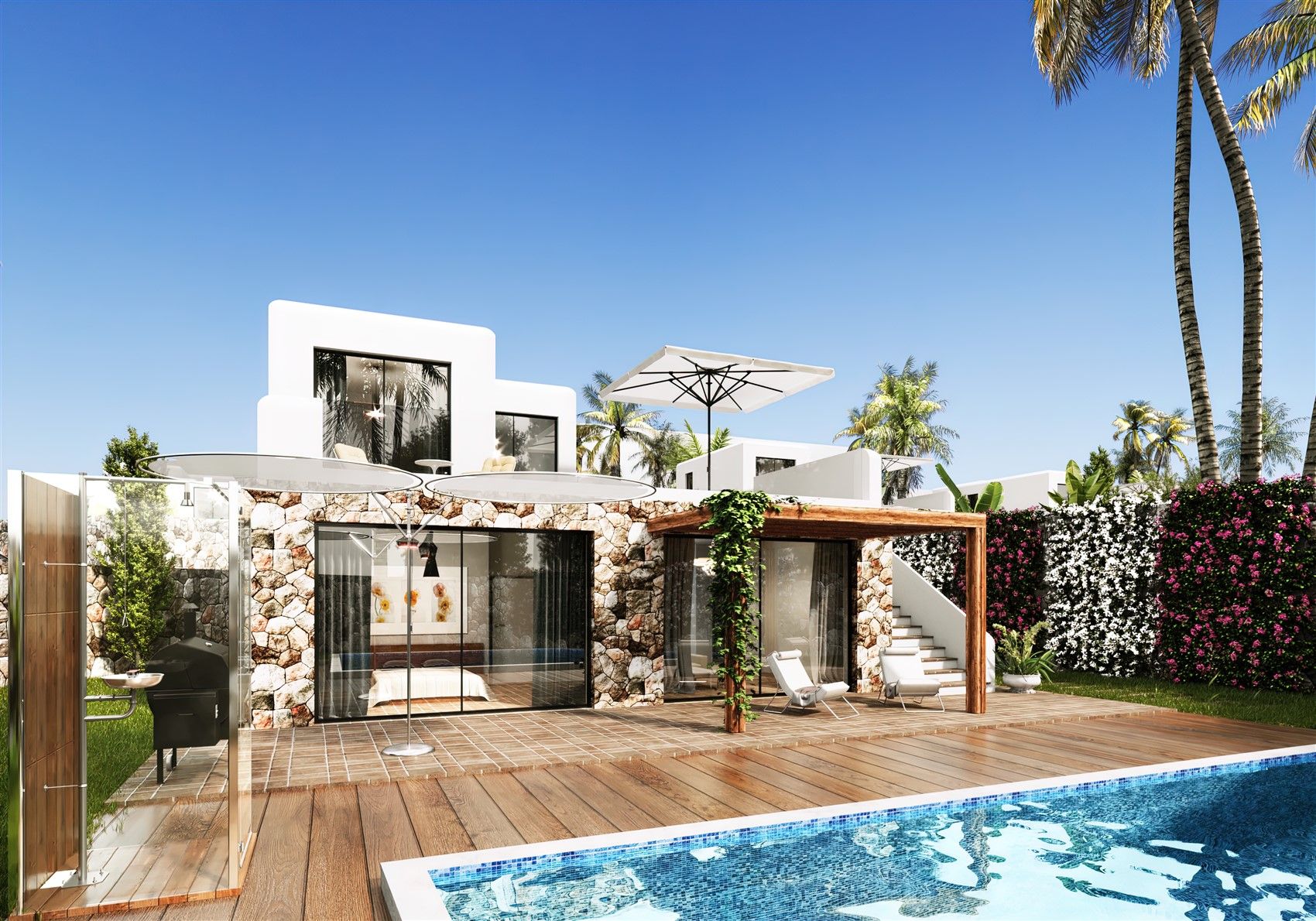 Elegant villas in 100 m from the sandy beach