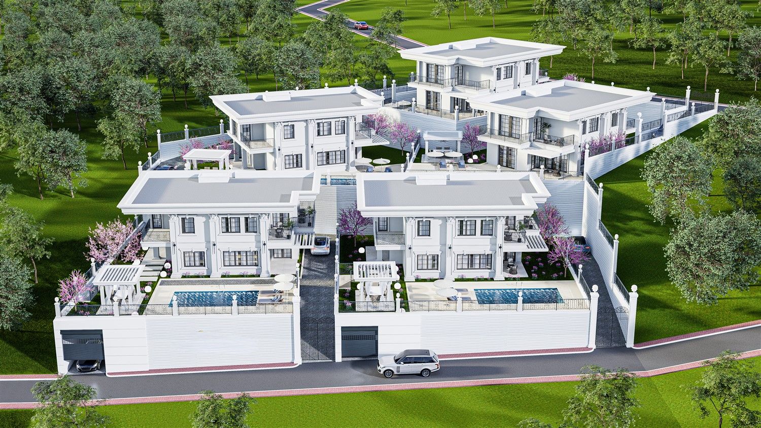4+1 villa project at the final stage of construction in Alanya