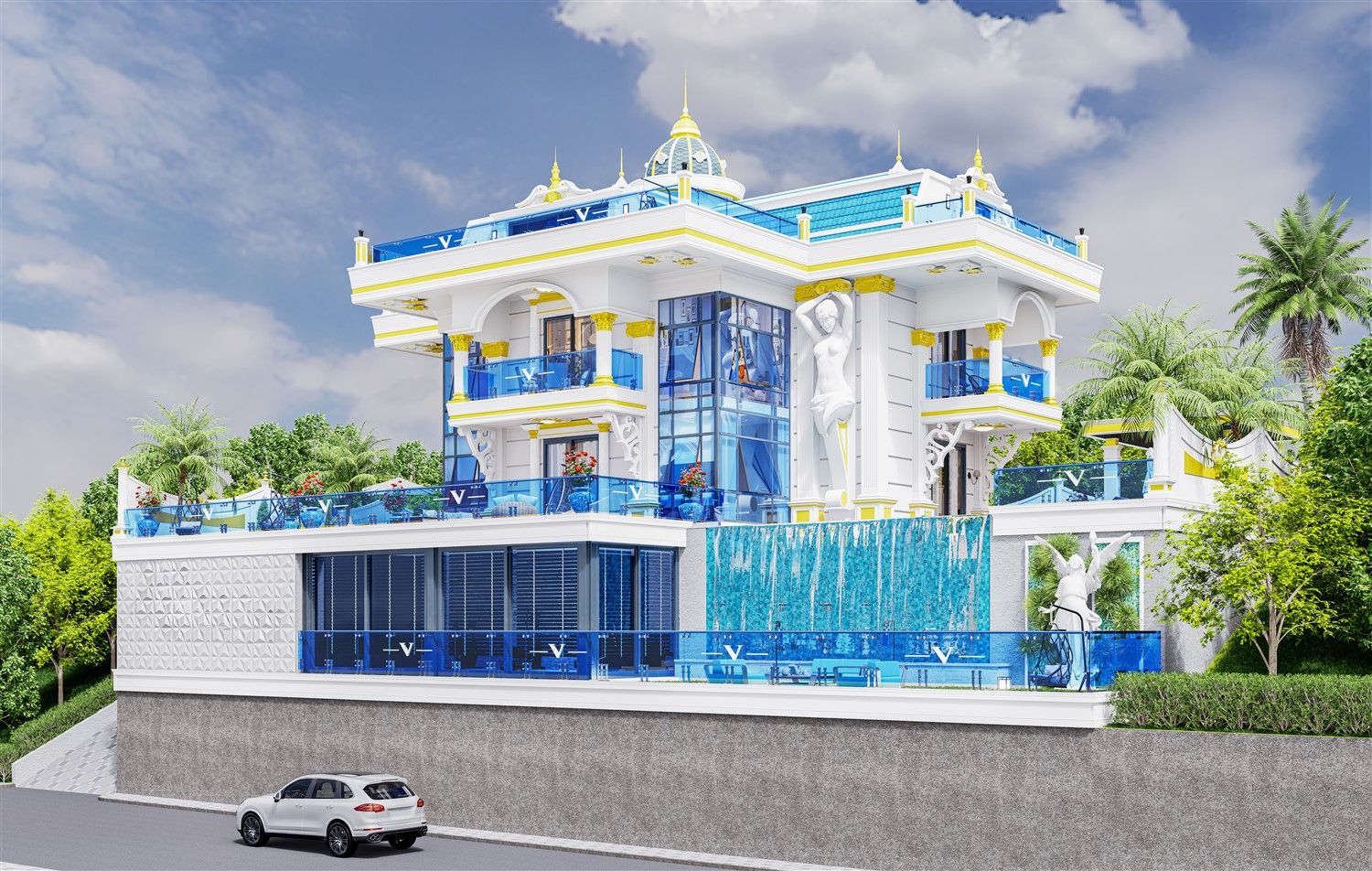 Private 6+1 luxury villa under construction in Kargicak